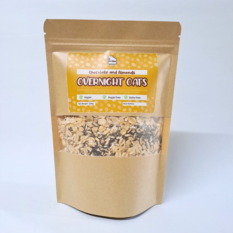 By The Bites Overnight Oats Dark Chocolate and Almonds Pouch 200g