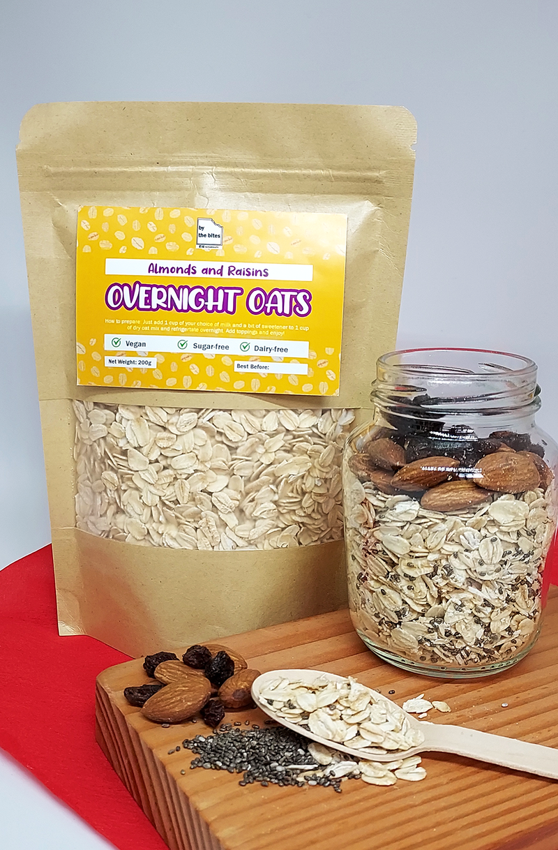 By The Bites Overnight Oats Almonds and Raisins Pouch 200g