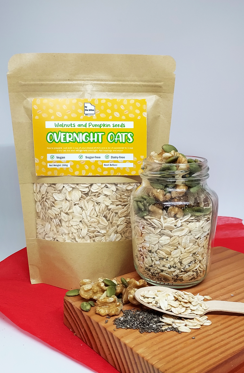 By The Bites Overnight Oats Walnuts and Pumpkin Seeds Pouch 200g