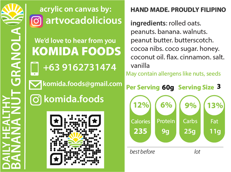 Komida Foods Banana Nut Granola 200g