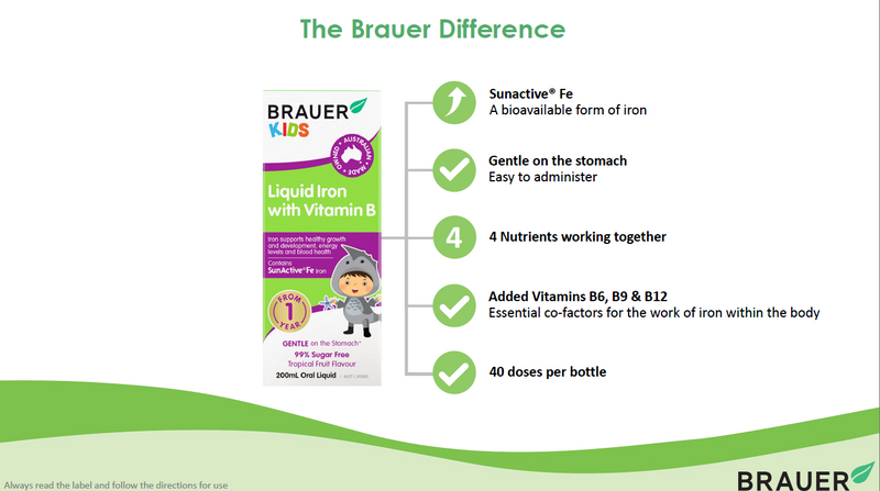 Brauer Kids Liquid Iron with Vitamin B 200ml