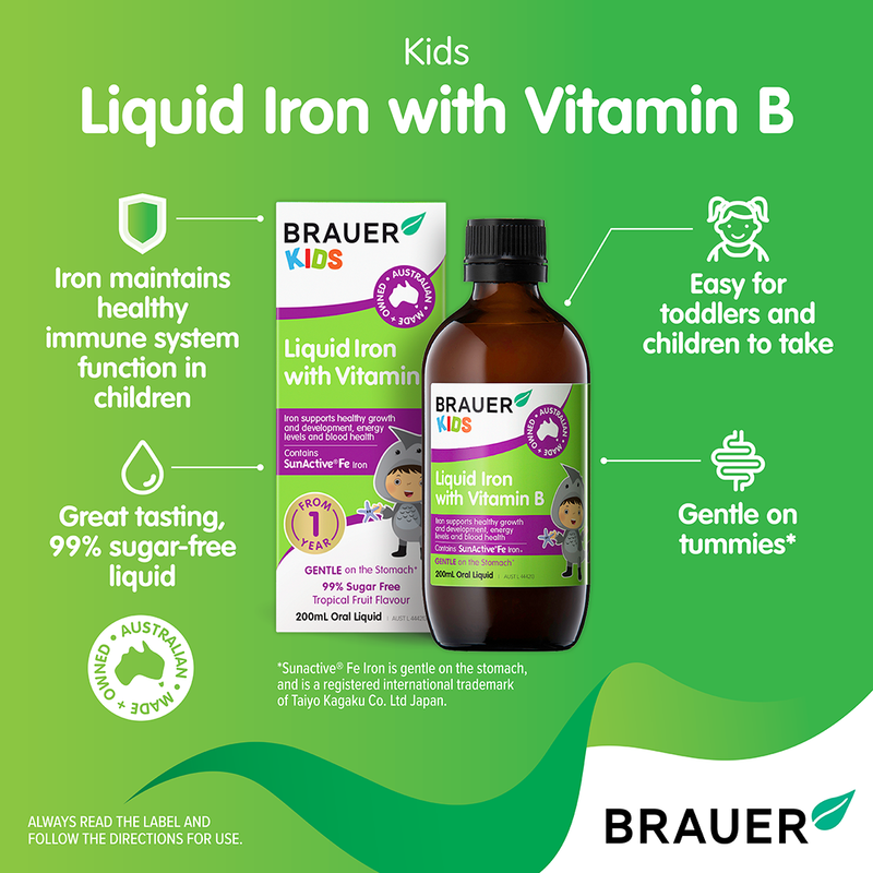 Brauer Kids Liquid Iron with Vitamin B 200ml