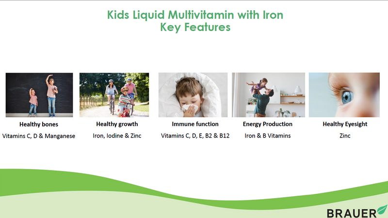 Brauer Kids Liquid Multivitamin with Iron 200ml