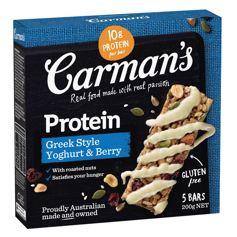 Carman's Greek Style Yoghurt & Berry Protein Bar (5x40g) 200g