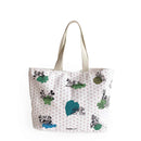 Zippies Lab Mickey Hello Green World Multi-pocket Grocery Tote Beige