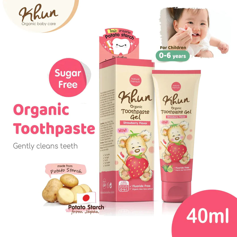 Khun Organic Japanese Toothpaste Gel Strawberry 40ml