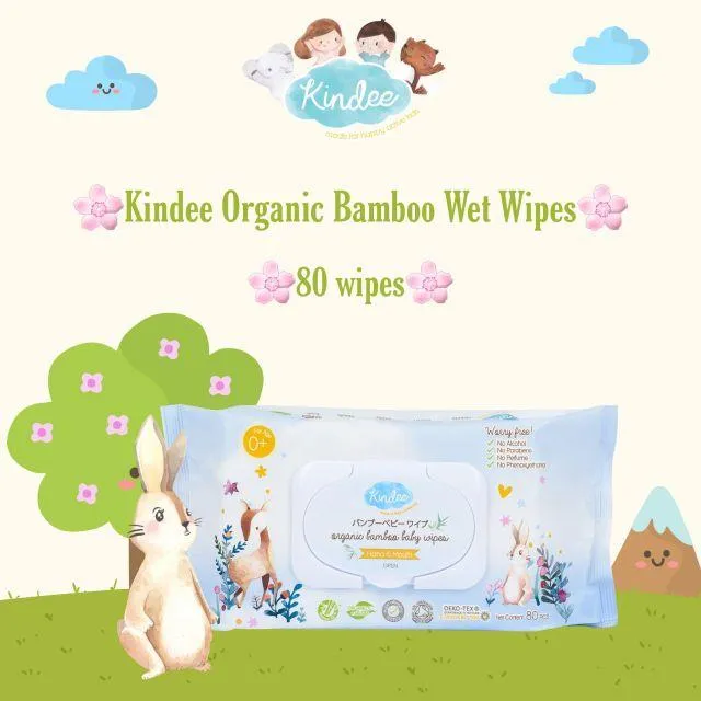 Kindee Organic Bamboo Wet Wipes 80's