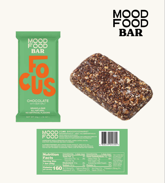 Mood Food Bar Focus Chocolate with Sea Salt 4 x 50g
