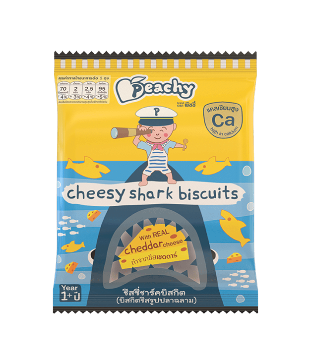 Peachy Cheesy Shark Biscuits 15gx5's 75g