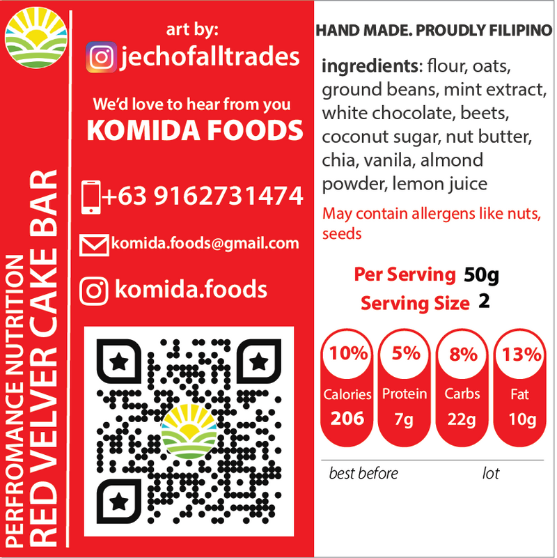 Komida Foods Red Velvet Cake Protein Bar 110g