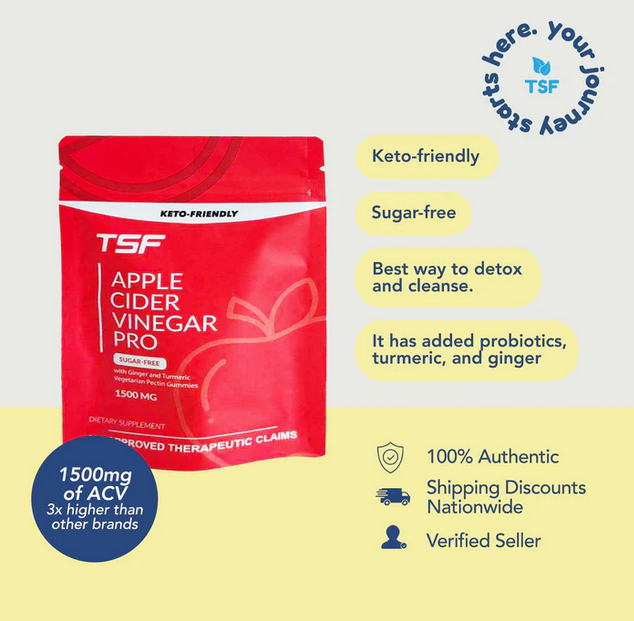 TSF Apple Cider Vinegar Pro Sugar Free 30's