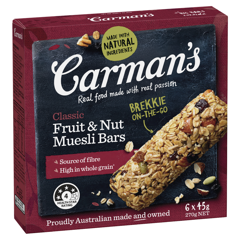 Carman's Classic Fruit & Nut Muesli Bar (6x45g) 270g