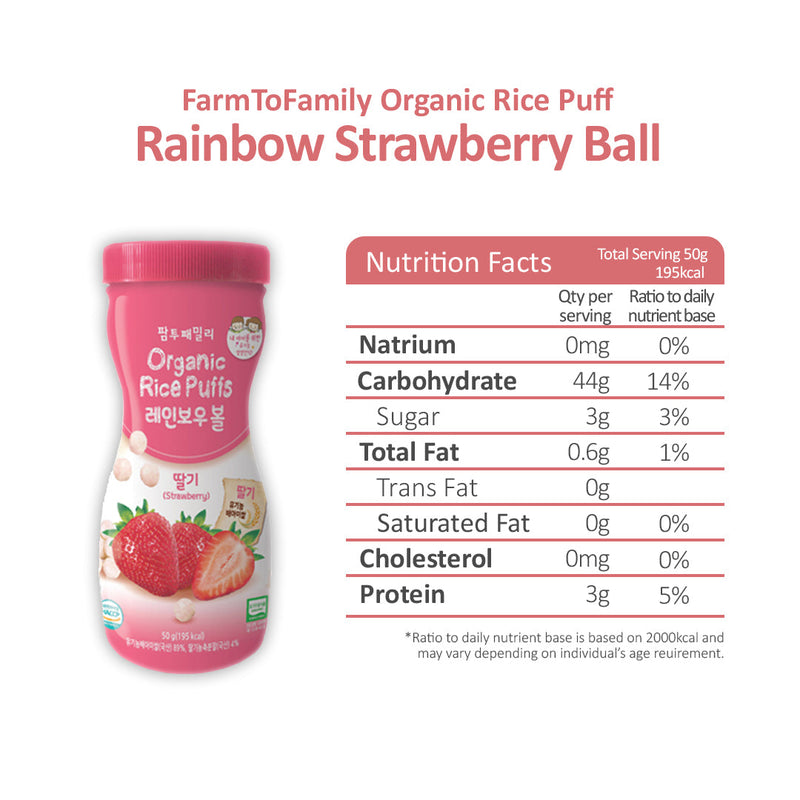 Farm to Baby Rainbow Balls Rice Puff Strawberry 50g
