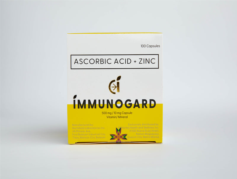 Immunogard Ascorbic Acid (As SODIUM ASCORBATE 568.18mg)  + Zinc 10 mg Box of 100's