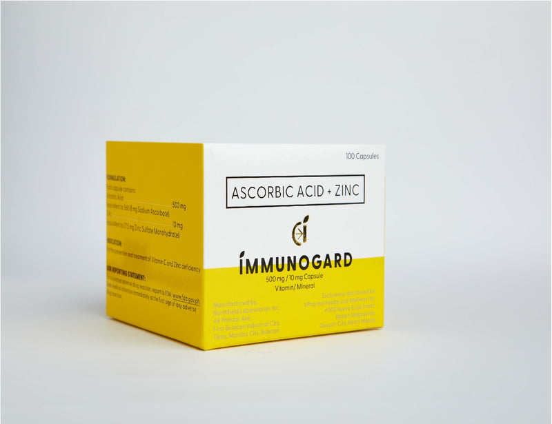 Immunogard Ascorbic Acid (As SODIUM ASCORBATE 568.18mg)  + Zinc 10 mg Box of 100's