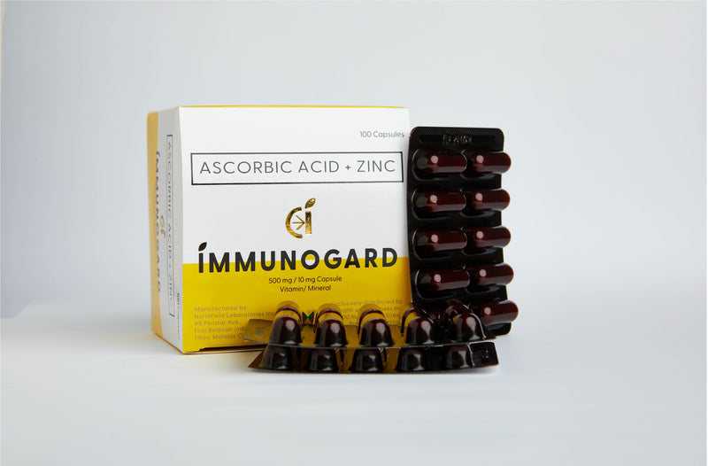 Immunogard Ascorbic Acid (As SODIUM ASCORBATE 568.18mg)  + Zinc 10 mg Box of 100's