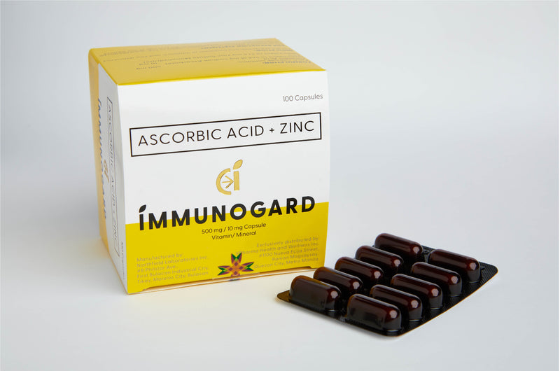 Immunogard Ascorbic Acid (As SODIUM ASCORBATE 568.18mg)  + Zinc 10 mg Box of 100's