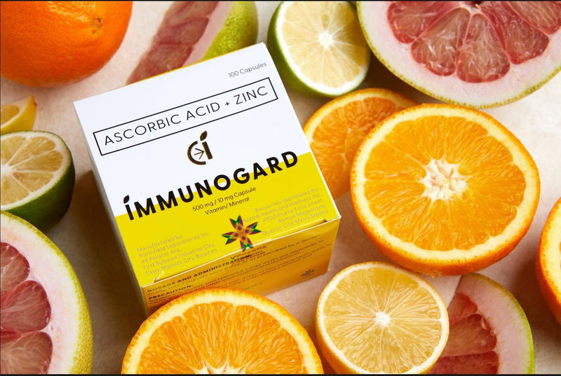 Immunogard Ascorbic Acid (As SODIUM ASCORBATE 568.18mg)  + Zinc 10 mg Box of 100's