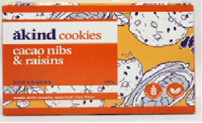 Akind Cacao Nibs & Raisins Cookies 8's 240g