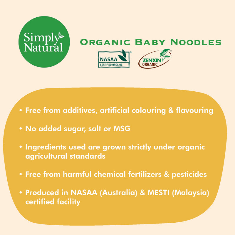 Simply Natural Organic Baby Noodles Fresh Spinach 200g