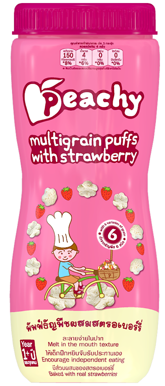 Peachy Multigrain Puffs Strawberry 40g