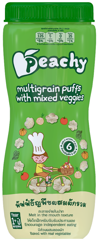 Peachy Multigrain Puffs Mixed Veggies 40g
