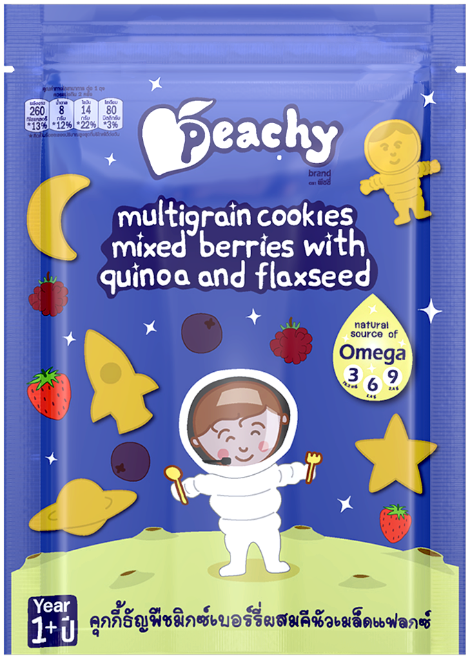 Peachy Multigrain Cookies Mixed Berries with Quinoa and Flaxseed 50g