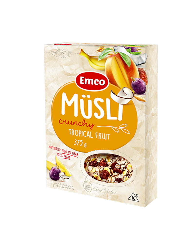 Emco Musli Crunchy Cereals Tropical Fruit 375g