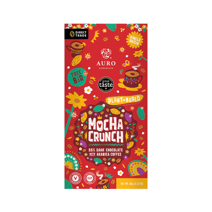 Auro Mocha Crunch with Plant-Based 55% Dark Chocolate 60g