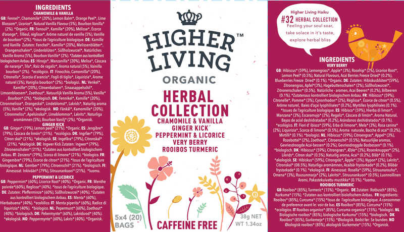Higher Living Organic Herbal Collection 20's 40g