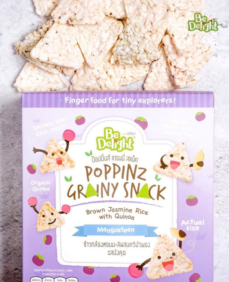 Be Delight Poppinz Grainy Snack Brown Jasmine Rice with Quinoa Mangosteen 4's 32g