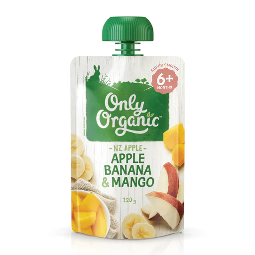 Only Organic Apple, Banana & Mango 120g
