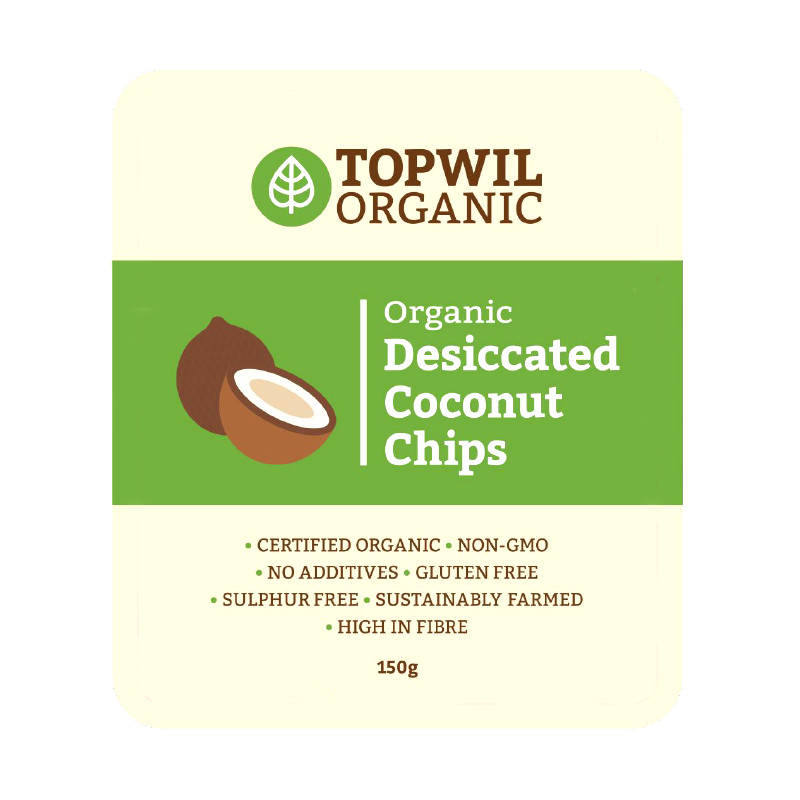 Topwil Organic Desiccated Coconut Chips 150g
