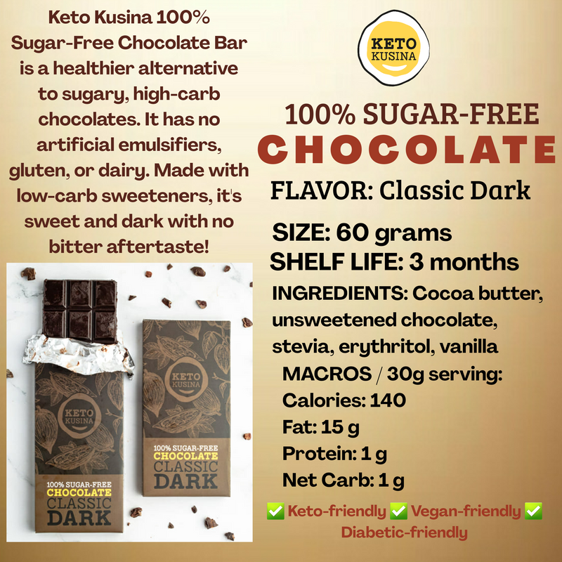 Keto Kusina Chocolate Classic Dark 60g