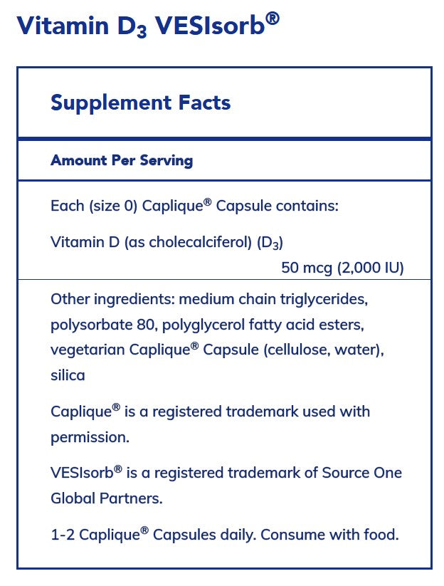 Pure Encapsulations Vitamin D3 VESIsorb 60's
