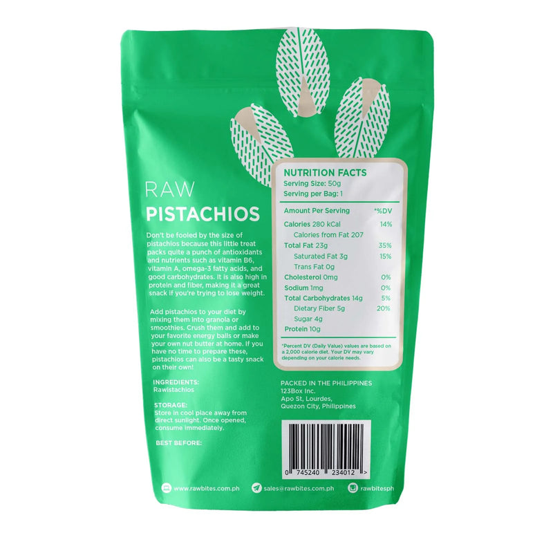 Raw Bites Raw Pistachios No Shell 50g