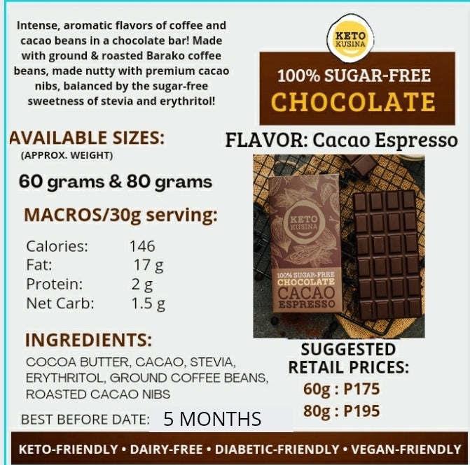 Keto Kusina Chocolate Cacao Espresso 60g