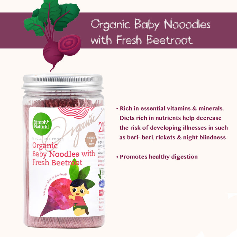 Simply Natural Organic Baby Noodles Fresh Beetroot 200g