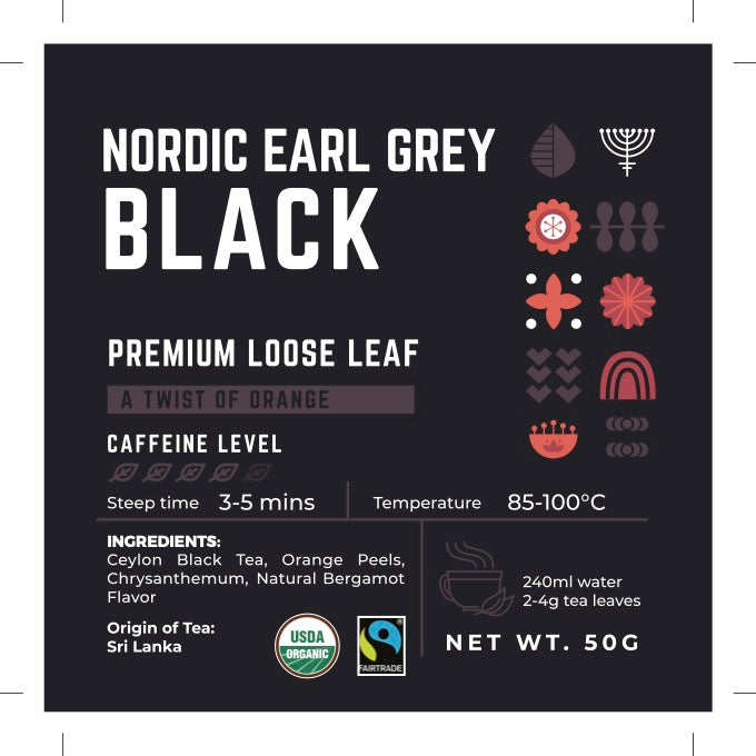 Teaorigins Nordic Earl Gray Black Loose Leaf 50g